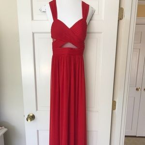Red silk prom dress size 0
